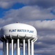 Flint Water Plant water tower as seen in Flint, Michigan.
